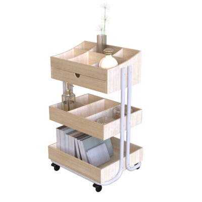 FF0001-淺木紋收納推車